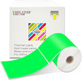 YOULAISHI 3 X 5 Inch Printable Waterproof Rectangle Color Coding Labels, 300 Per Roll Adhesive Color Coding Stickers for Bar-Codes, Address, Small Business Labeling, Inventory, Fluorescent Green