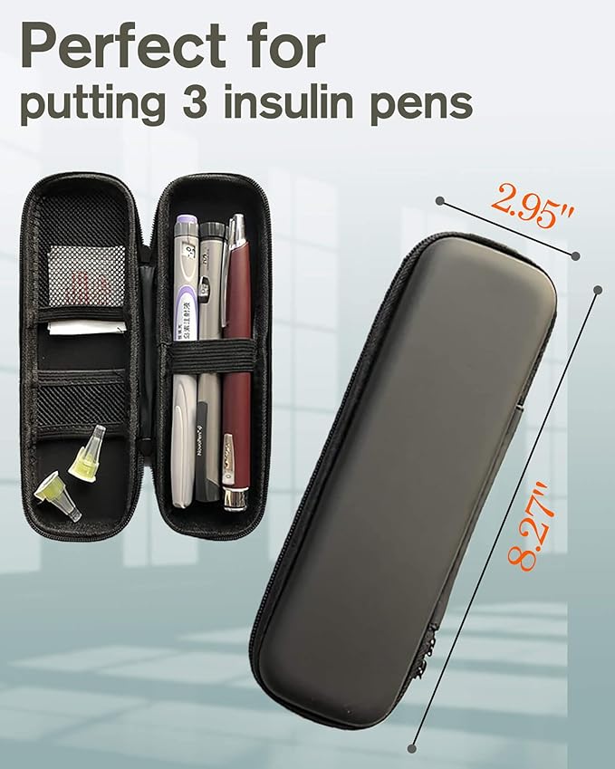 Slim Pencil Case for Adults, Travellers, Insulin Travel, Small Pencil Case Hard Shell, Simple Thin Waterproof Pen Case Organizer Box for Stylus Touch Pen, Art Pen Pencil, Headphones