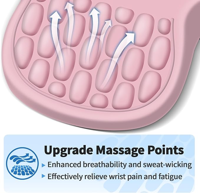 YIWEI Ergonomic Mouse Pad with Wrist Rest - Comfortable Office Mousepad with Memory Foam Wrist Support for Carpal Tunnel Relief, Mouse Pads with Non-Slip Base for Gaming and Home (Pink)