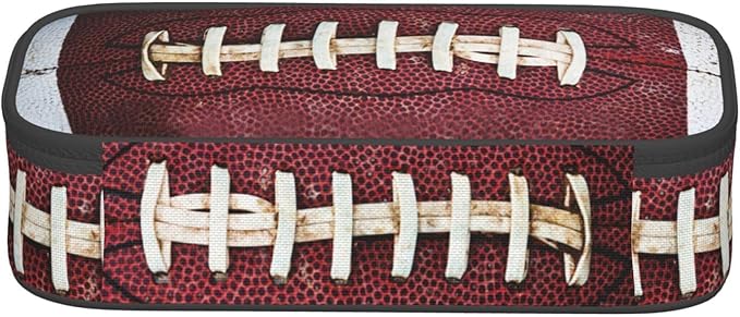 American Football Ball Vintage Theme Pencil Case Storage Pencil Pouch Stationery Bags With Zipper Portable Pen Holder Box Organizer For Boys Teens Student College School Office Supplies