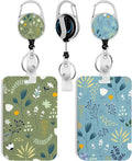 2 Pack Flower ID Badge Holder with Heavy Duty Retractable Reel Keychain for WomenStudents,Teachers, Nurses, Office Use 4