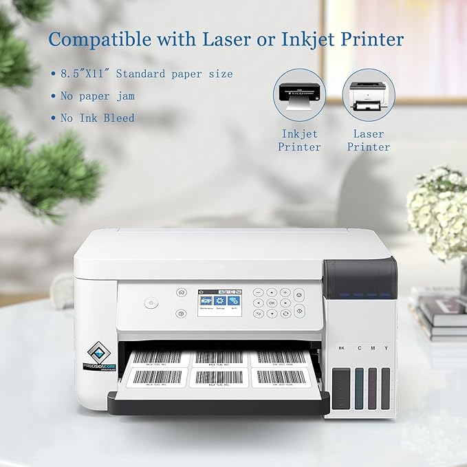 3000 Address Labels, BESTIKER 1” x 2-5/8” Printable Mailing Label for Envelopes, 30up Labels White Stickers for Laser Inkjet Printers, FBA Barcode Label 100 Sheets