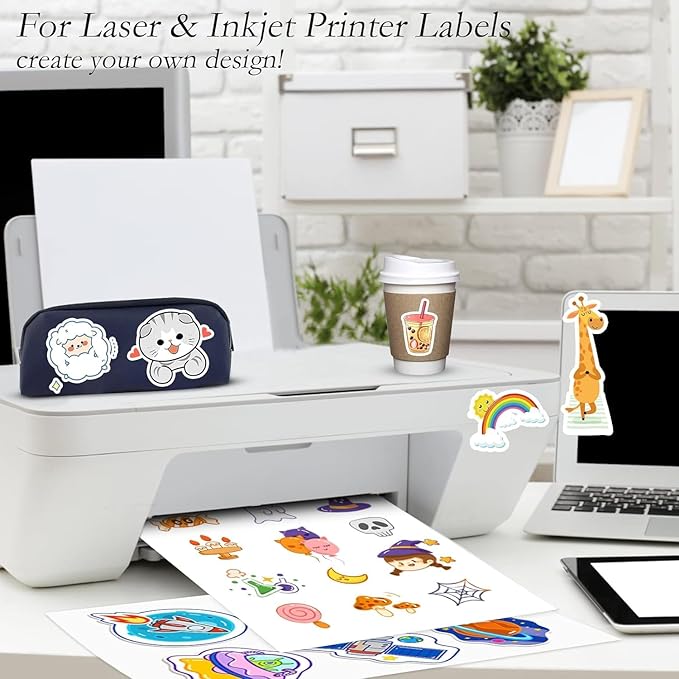 NefLaca 5000 Full Sheets Sticker Paper for Laser & Ink Jet Printers, 8.5" x 11" Full Sheet Address Shipping Label, 5000 Sheets 5000 Labels