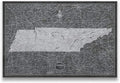 Conquest Maps Push Pin Tennessee Map Board - With Push Pins to Mark Tennessee Travels - Handmade in Ohio, USA - Design: Modern Slate