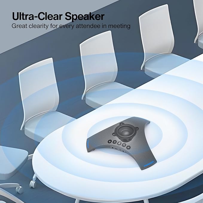 RayBit Conference Speaker and Microphone - Bluetooth Speakerphone with Daisy Chain, AI Noise Cancellation, Voice Enhancement, Support Wireless Dongle, USB Connection, Compatible with All Meeting Rooms