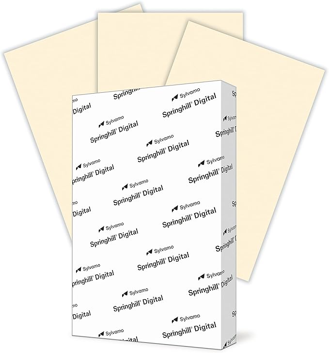 Springhill 11” x 17” Ivory Colored Cardstock Paper, 67lb Vellum Bristol, 147gsm, 250 Sheets (1 Ream) – Premium Lightweight Cardstock, Vellum Printer Paper with Textured Finish – 056004R