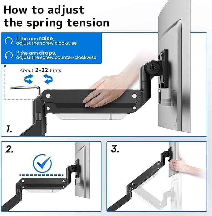 17-57 Inch Ultrawide Monitor Arm, up to 59.4 lbs, Heavy Duty Monitor Arm for Flat/Curved Display and TV, Steel Reinforcement Plate Included, VESA 75x75 to 200x200, PUTORSEN