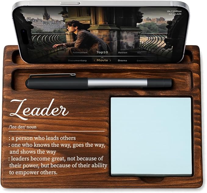 Leader Bosses Day Gifts for Women Men Manager Funny Office Decor for Women Wooden Sticky Note Holder National Boss Day Decorations Gifts for Supervisor Leader HR Men Manager Office Desk Decor