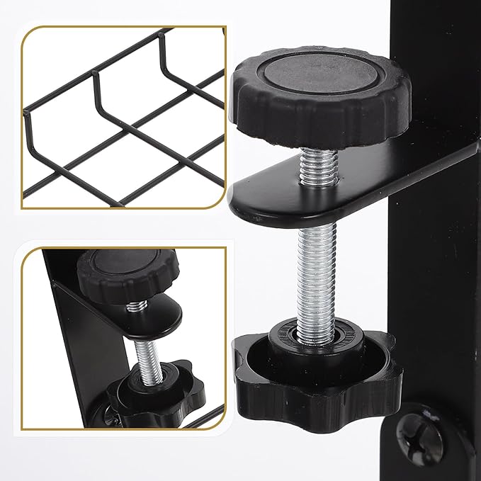 Under Desk Cable Management Tray, Cable Storage Rack Wire Cord Organizer, No-Drill Black 500Mm Holder for Office Desk Power Strip Organization