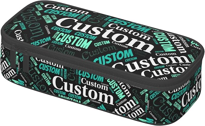 Custom Pencil Case with Name, Personalized Pen Bag Add Your Image Text, Large Storage Students Stationery Pen Box with Zipper Durable Pencil Box for Girls Boys Office School