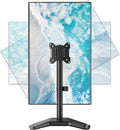 monTEK Stable Single Monitor Stand, Freestanding Monitor Arm for 17 to 32 inch & 22lbs Capacity Screen, Adjustable Height Desk Mount with Swivel and Tilt, VESA 75x75/ 100x100mm
