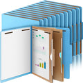 Skyygemm 24 Pcs Classification Folders Letter Size, 2 Pocket Dividers Pressboard File Folder with Fasteners, Expanding File Organizer Bulk for Teachers, Clergy, Office, Church, Christmas (Blue)