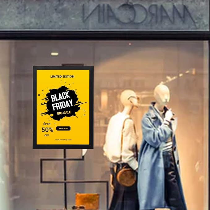 10 Pack Magnetic Sign Holder 8.5 x 11 Magnetic Picture Frame, Magnetic Frame Self-adhesive Wall Sign Holder for Door/Fridge/Whiteboard/Window Sign Holder, Double-sided Display