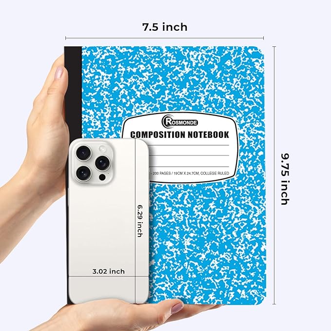 Rosmonde 2000 Pack (Pallet) Composition Notebook Bulk, College Ruled, Full Pallet of Composition Notebooks, 100 Sheets (200 Pages), 9-3/4 x 7-1/2, Bulk Notebooks for School & Office, 4-7 Days Transit