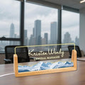 Ships Next Day, Custom Name Plate for Desk - Business Light Up Acrylic Desk Name Plate Personalized Elegant Office Gift for Boss Coworker Teacher Employee Appreciation Gift, Office Decor for Women Men