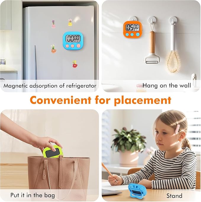 12 Pack Multi-Function Electronic Timer, Learning Management, Suitable for Kitchen, Study, Work, Exercise Training, Outdoor Activities(not Including Battery)