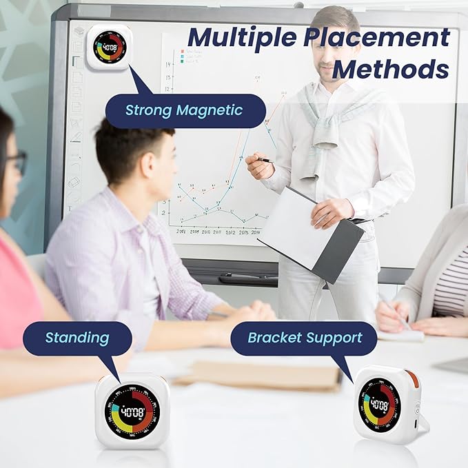 Visual Timer for Kids, 10 Hours Countdown/Up, with Rechargeable, 3 Volume Levels, 3 Brightness Display, and Magnetic, Homeschool Study Tool, Large Digital Timers for Classroom, Kitchen