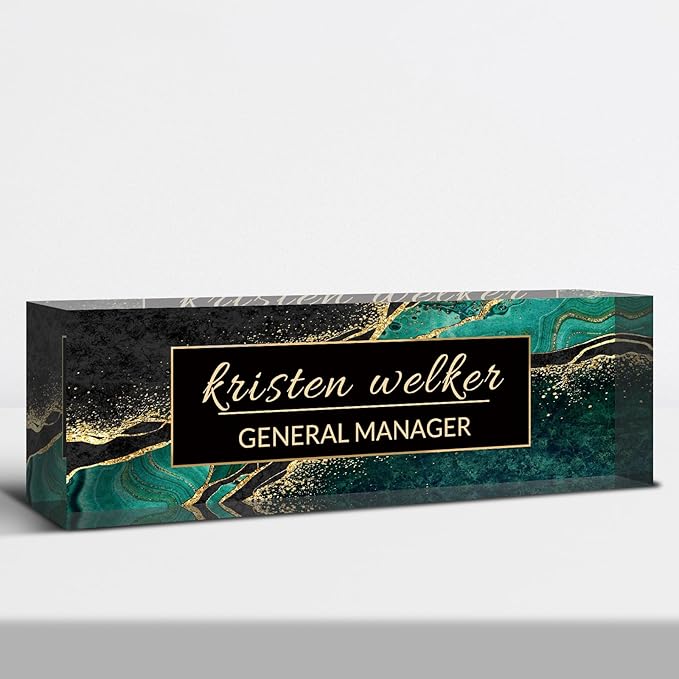 Desk Name Plate Personalized, Custom Name Plate for Desk, Acrylic Desktop Accessories, Office Gift & Decor for Women Men, Teacher Nurse Boss Employee Appreciation Gifts