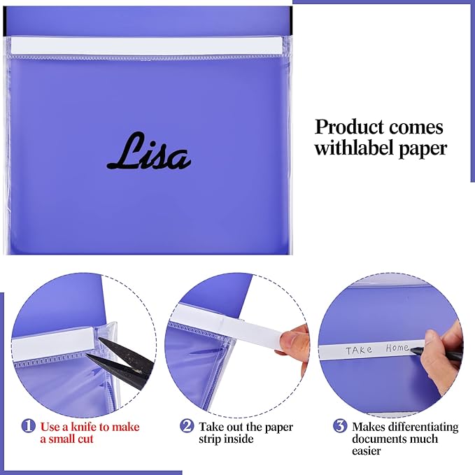 Henoyso 10 Pcs Magnetic File Holder Paper Holder Magnetic Pen Dry Erase Marker Organizer Fridge Pocket Organizer for Whiteboard Refrigerator, 12 x 9.5 in (Assorted Colors)