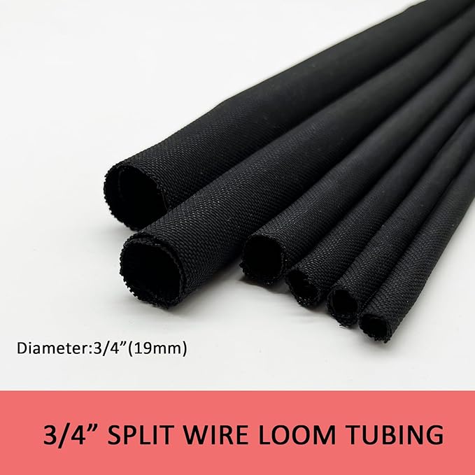 Split Mesh Cord Sleeve Loom Tubing Cable Cover Braided Cable Management Auto Protective Wire Harness Wrap Self Wrapping Woven 3/4"-16ft