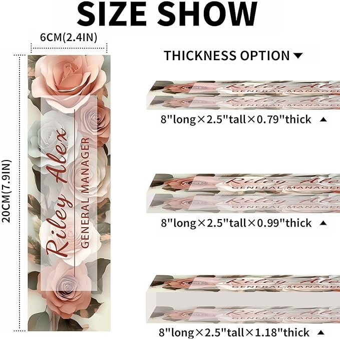 Custom Name Plate for Desk, Acrylic Name Plate Office Desk Decor for Women, Coworkers, Teacher, Employee Appreciation Gifts (S14)