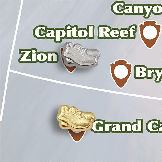 Sneaker Push Pins - Gold Running Shoe Pins - for Cork Board, Maps, or Lapel Pin Use - Designed in USA - Set of 4