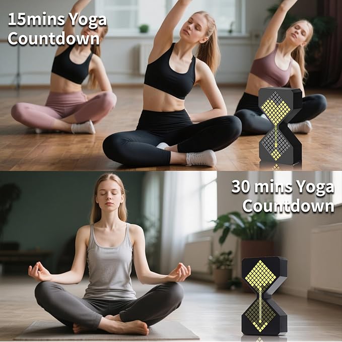 LED Digital Electronic Hourglass Gravity Induction Timer, 1 to 30 Minutes Free Adjustment,DIY Digital Timer, Suitable for Kitchen, Room, Classroom, Office (Yellow)