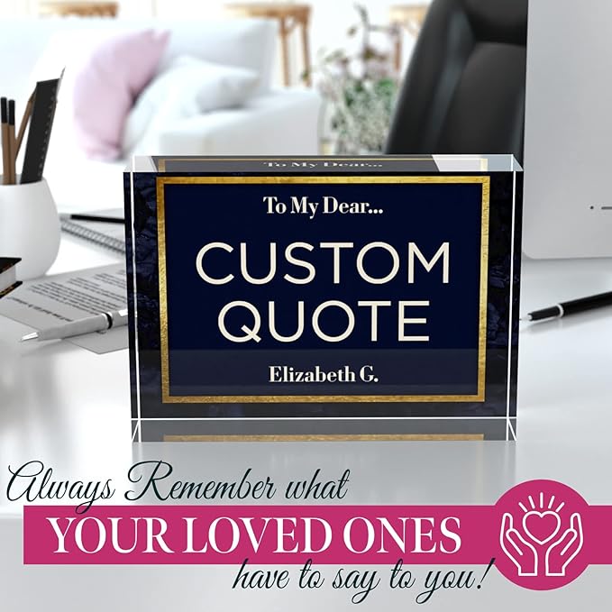 Custom Acrylic Sign Personalized, Custom Desk Name Plate, 18 Styles, (5"x7"), With Gift Box, USA Made by Acryluxe. (Folsom)