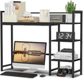Snughome Desk Shelf, 38.6" Desk Hutch for Computer Monitor, Desktop Organizer Shelf, 4 Tier Desk Display Rack, Wood Desktop Bookshelf Storage Rack for Home Office Dorm, Black