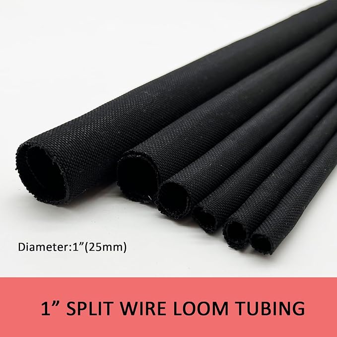 Split Mesh Cord Sleeve Loom Tubing Cable Cover Braided Cable Management Auto Protective Wire Harness Wrap Self Wrapping Woven 1"-35ft