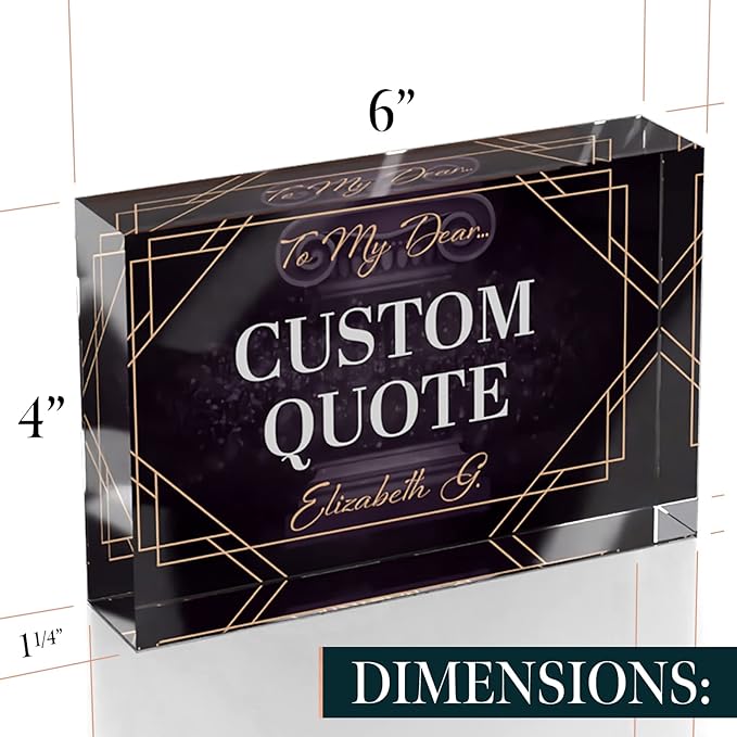 Custom Acrylic Sign Personalized, Custom Desk Name Plate, 18 Styles, (4"x6"), With Gift Box, USA Made by Acryluxe. (Fantasy)