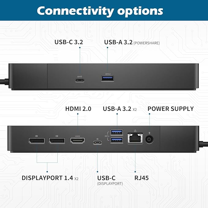 WD19S 180W Docking Station, Performance Dock WD19S - 1 Year Warranty, with 180W Power Adapter + 130W Power Delivery
