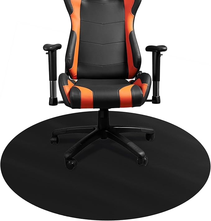 DESKU - Circle Gaming Chair Mat, Computer and Office Chair Mat for Carpet, Black, 46 Inches, Made in The USA