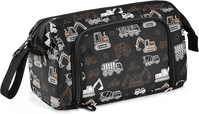 Trcuk Black Pencil Case Pouch Big Capacity Pencil Bag Box Organizer Pen Case with Compartmens Stationery Organizer for Girls Boys Women School College Office