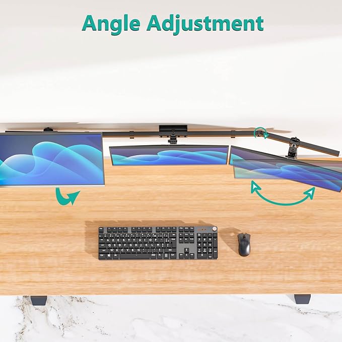 WALI Triple Monitor Wall Mount for 17 to 32 Inch, Computer Monitor Arm for 3 Screens, Swivel Tilt Wall Mount with Mounting Holes 75x75/100x100mm, Per Arm Holds Up to 15.4lbs (013ARM), Black