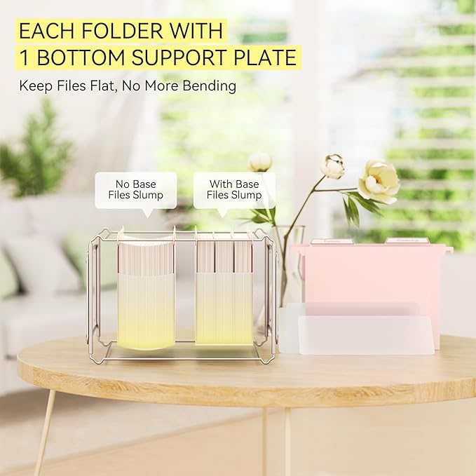 ThinkTex Plastic Expanding Hanging File Folders,Reinforced 4.72" Hanging Accordian Folder，Large Capacity one Pocket, Removable Labels,Insertable Tabs, Legal Size for Filing Cabinet -4 Pack