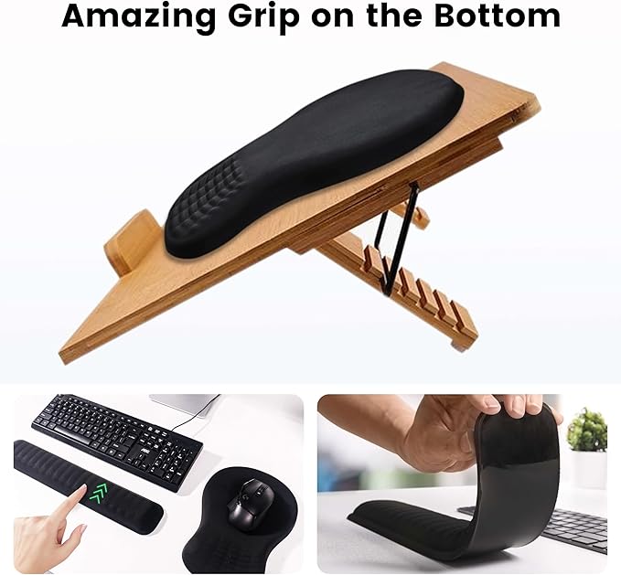 MEKASS Ergonomic Mouse Pad and Keyboard Wrist Rest Set, Super Soft Memory Foam Desk Wrist Support Cute for Computer Keyboard, Non-Slip Arm Rests Cushion for Typing Gaming Office Laptop Mac (Floral)