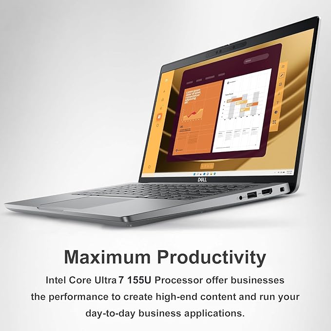 Dell Latitude 5450 Business Laptop (14" FHD Touchscreen, Intel 12-Core Ultra 7 155U, 16GB DDR5 RAM, 256GB SSD), Backlit KB, IR Webcam, 2x Thunderbolt 4, Ethernet, Win 11 Pro, Durable Premium for Work