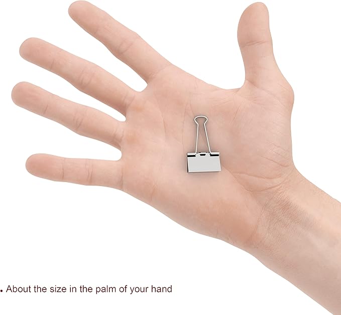 Nctinystore Binder Clips Small Metal Clamp 0.75 inch / 19 mm (Silver, 20 PCS)