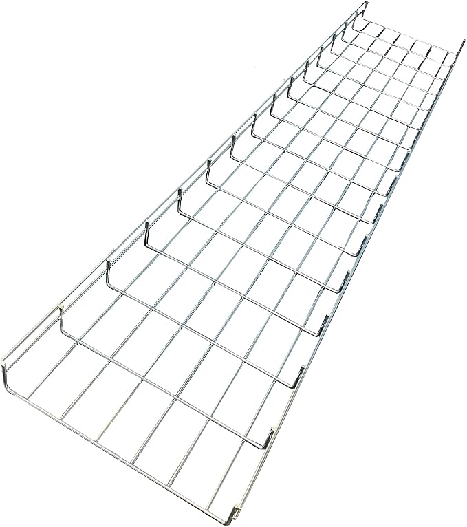 Kable Kontrol Cable Tray - 10 Feet Long x 12" W x 4” H - 10 Pcs Bulk Pack - Wire Mesh Tray Cable Management Rack Cords Organizer Cable Basket, Zinc Plated Steel NEC Approved for Network, Fiber Optic