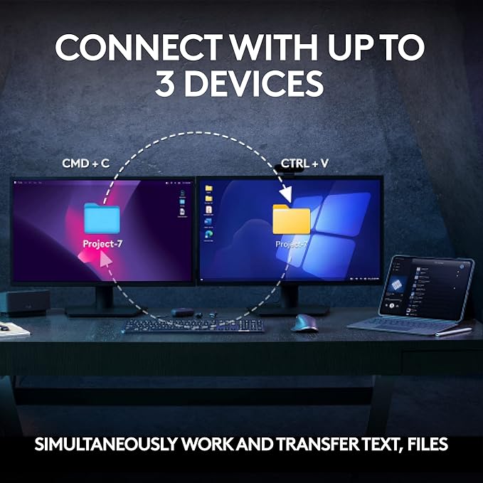 Logitech MX Keys S Combo - Performance Wireless Keyboard and Mouse with Palm Rest, Customizable Illumination, Fast Scrolling, Bluetooth, USB C, for Windows, Linux, Chrome, Mac