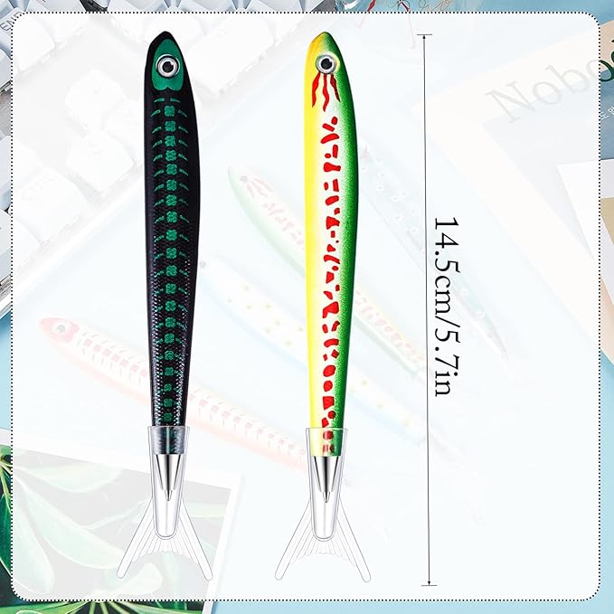 Outus 30 Pieces Fish Pens Fishing Birthday Party Favors Decoration Writing Ballpoint Pens for Office Valentine Day Chinese New Year Gifts (Aquatic)