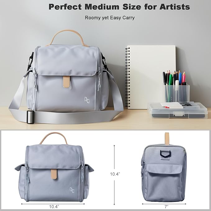 Togood Storage Tote Bag for Marker Pens Brush Pen Coloring Pencils Books Art and Crafts Supplies Tools Cosmetics, at Least 150 Pens (Grey)