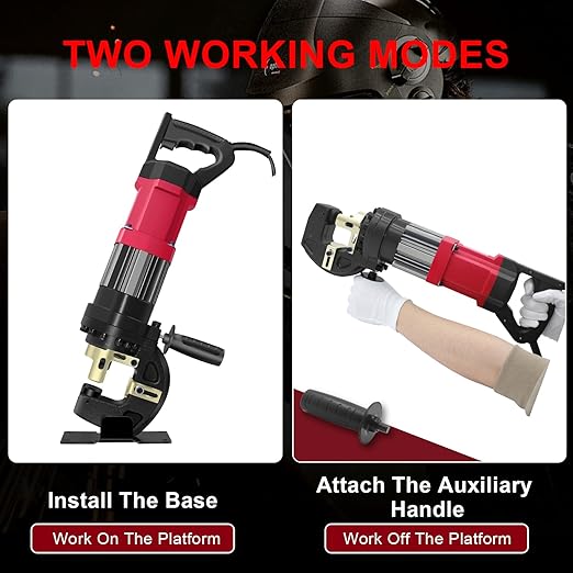 1400W Electric Hydraulic Hole Puncher, 22T Heavy Duty Hydraulic Hole Punch for Metal, Portable Punching Machine with 5 Dies - Precise Drilling for Aluminum Copper Plate Angle Iron Steel, MHP-20