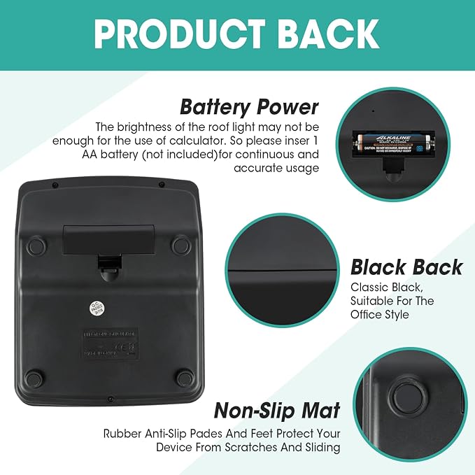 2 Pack Calculator Bulk, 12 Digits Calculators Desktop with Large LCD Display and Sensitive Butto, Solar and Battery Dual Power, Desk Calculator