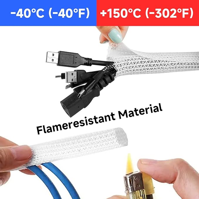 10ft 1/2 inch Cable Management White Cord Cover, Cable Organizer Cord Hider for Wall Mount TV for Computer Electrical Wire Power Cord Audio Video Cable, White