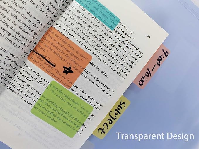 ELII 500 PCS Tabs 2 Inch Book Tabs Sticky Index Tabs,Page Markers File Tabs Self Adhesive, Labels for Pages Notebooks