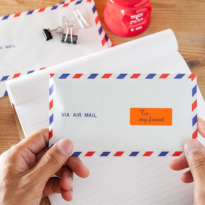 1" x 2-5/8" Colored Address Labels, 600 Bright Orange Label Stickers- Laser/Ink Jet Printer Mailing Labels, 8.5"x11" 20 per Sheet