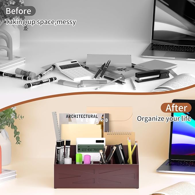 Large Mail Organizer Countertop,Farmhouse Desk and Kitchen Countertop Storage, Letter Sorter, Desk Mail Organizer and Bill Organizer, Desktop File and Paper Holder