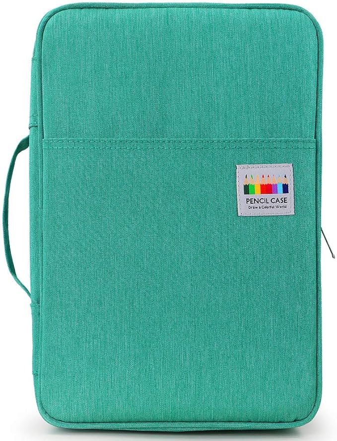 YOUSHARES Big Capacity Colored Pencil Case - 300 Slots large Pen Case Organizer with Multilayer Holder for Prismacolor Colored Pencils & Gel Pen (Green)